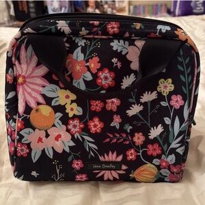 Vera Bradley Black Floral Cosmetic Bag